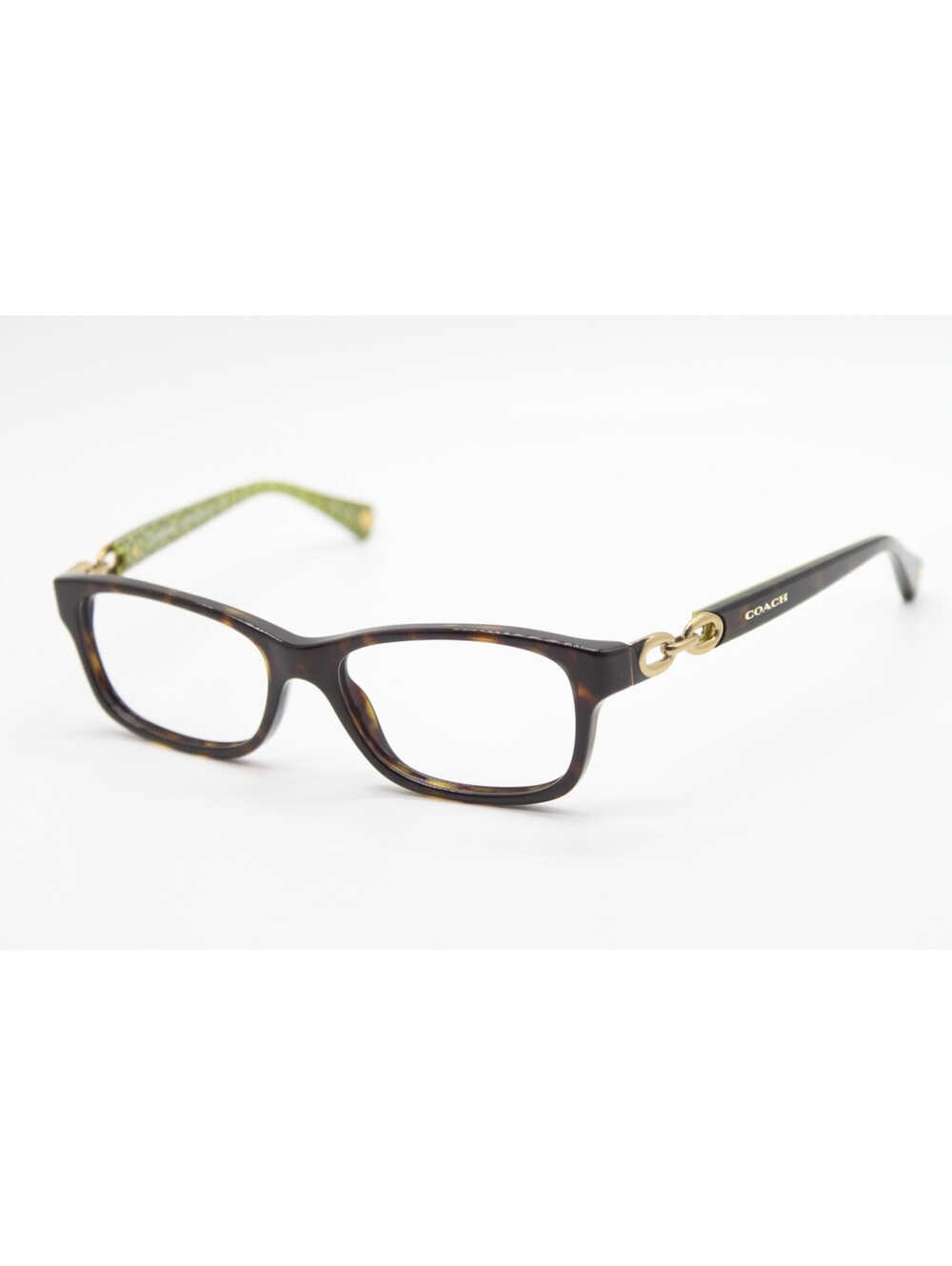 NEW COACH HC 6052 FANNIE 5232 TORTOISE GREEN GOLD AUTHENTIC EYEGLASSES 52-16